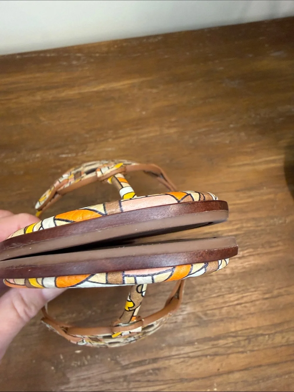 Tory Burch Welt Miller Sandal Printed Tumbled Leather